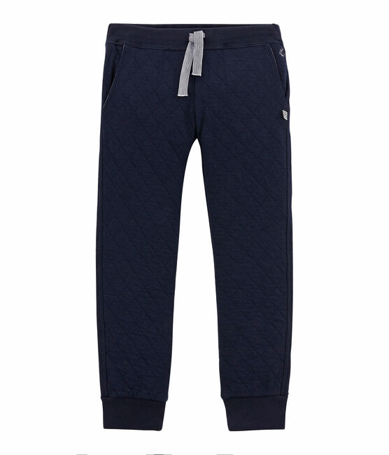 Boy's quilted double knit trousers SMOKING blue