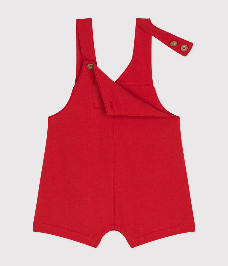 Babies' Short Lightweight Fleece Dungarees AURORA red