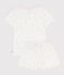 Children's short floral-print openwork cotton pyjamas MARSHMALLOW white/MULTICO white