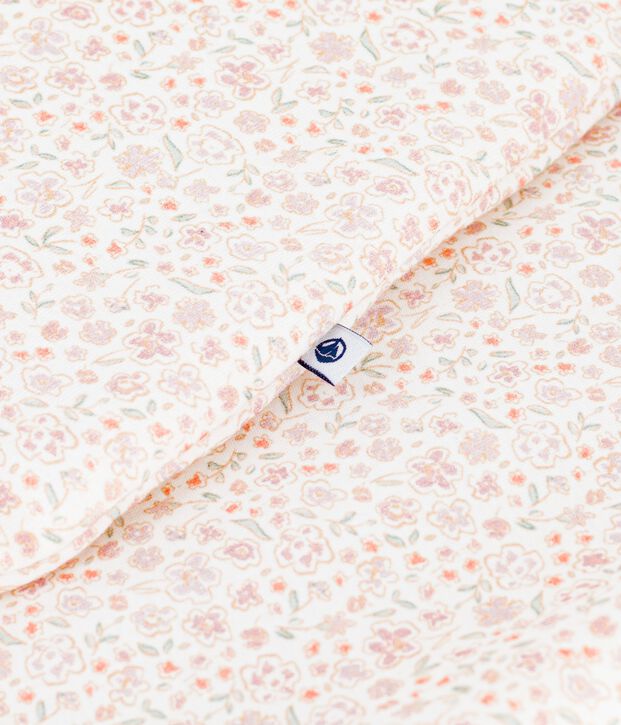 Babies' 1.5 TOG flower-print cotton sleeping bag white/multicolor