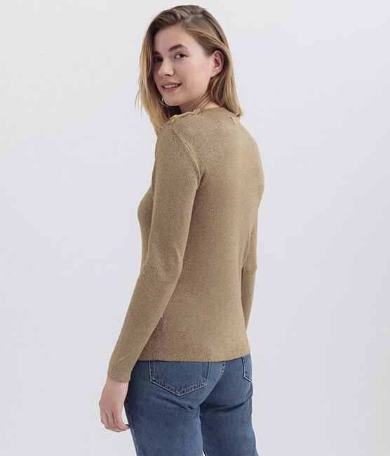women's iconic sailor sweater BRINDILLE brown/DORE yellow