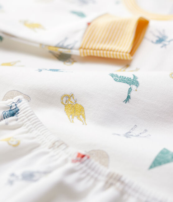 Unisex Animal Print Fleece Pyjamas MARSHMALLOW white/MULTICO white