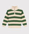 Boy's cotton shawl-neck jumper PALMERAIE green/AVALANCHE