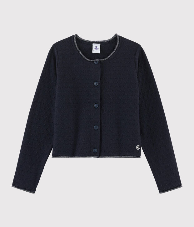 Girls' Wool/Cotton Cardigan blue