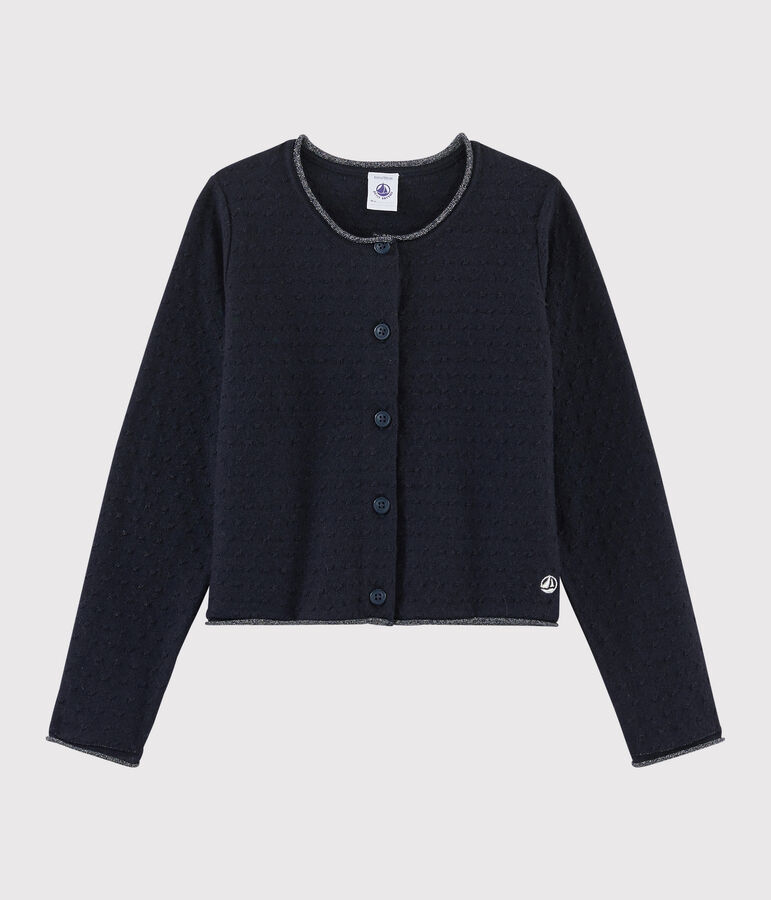 Girls' Wool/Cotton Cardigan blue