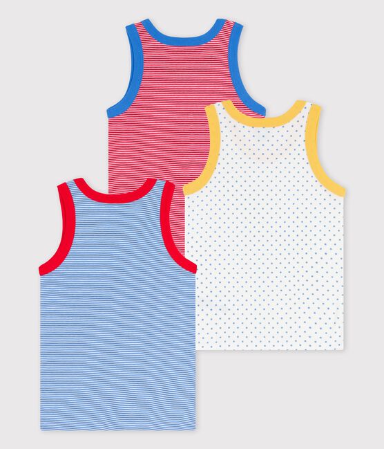 Boys' Pinstriped Organic Cotton Vests - 3-Pack variante 1
