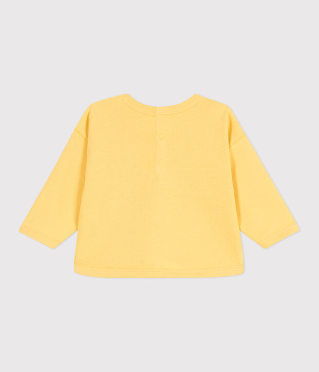 Plain cotton baby sweatshirt yellow