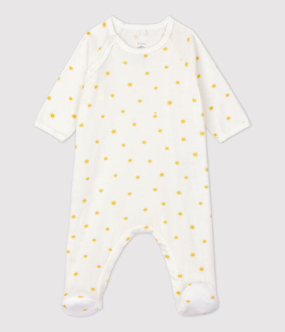Babies' Organic Cotton Sleepsuit MARSHMALLOW white/ORGE