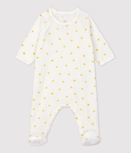 Babies' Organic Cotton Sleepsuit MARSHMALLOW white/ORGE