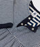 Babies' Long-Sleeved Tube-Knit Pinstriped Dress MEDIEVAL blue/MONTELIMAR