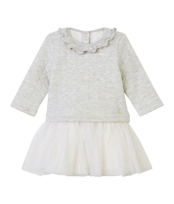 Baby Girls' 2 in 1 Long-Sleeved Dress BELUGA CHINE grey