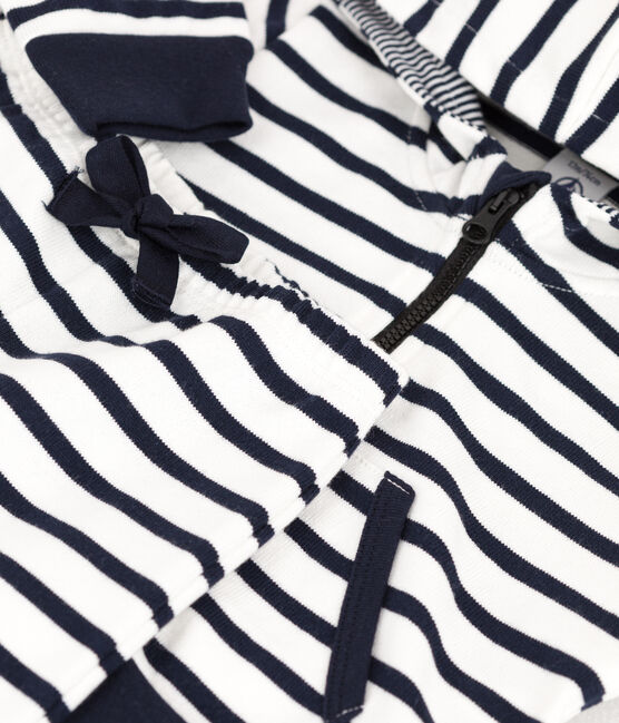 Babies' Organic Striped Clothing - 2-Piece Set MARSHMALLOW white/SMOKING blue