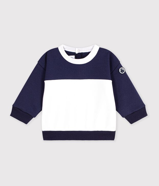 Babies colourblock cotton sweatshirt blue/ecru