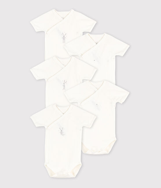 Babies' Short-Sleeved Wrapover Organic Cotton Bodysuits - 5-Pack variante 1