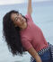 Women's Straight Round-Neck Cotton T-Shirt PAPI pink