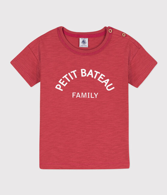 Boys' Printed Cotton T-Shirt PAPI pink