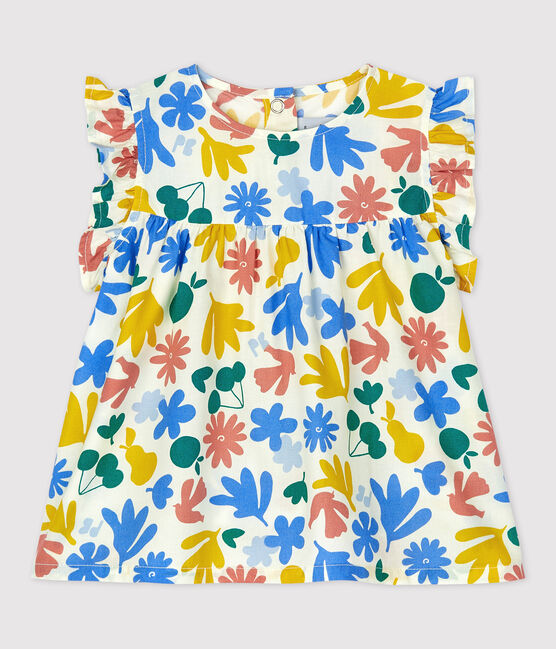 Babies' Poplin Floral Print Sleeveless Blouse MARSHMALLOW white/MULTICO white