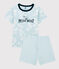 Boys' Blue Hawaiian Cotton Short Pyjamas PLEINAIR /MARSHMALLOW