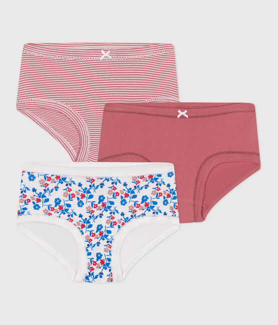 Children's high-waisted floral cotton pants - 3-Pack variante 1