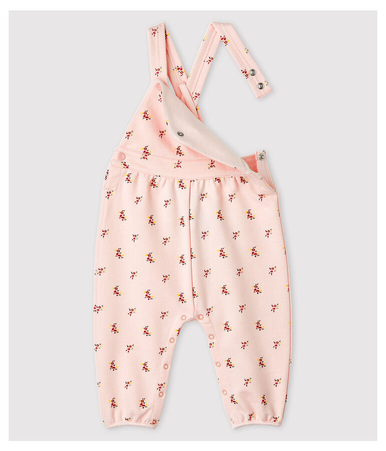 Baby Girls' Printed Fleece Dungarees pink/multicolor