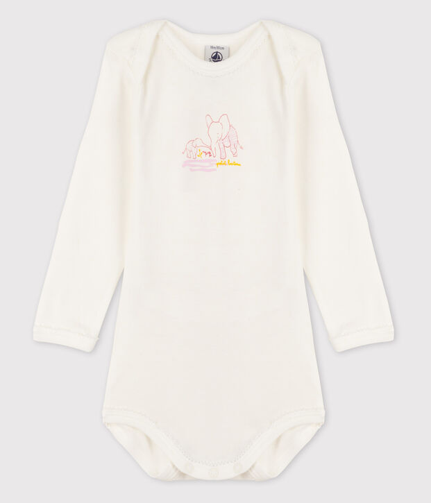 Baby Girls' Long-Sleeved Bodysuit white