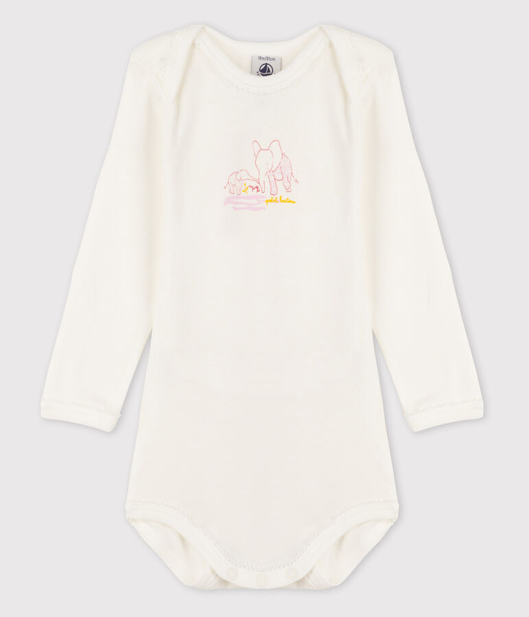 Baby Girls' Long-Sleeved Bodysuit white