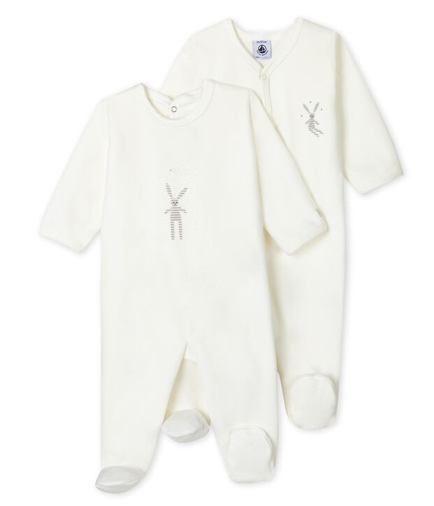 Babies' velour sleepsuit - Set of 2 multicolor