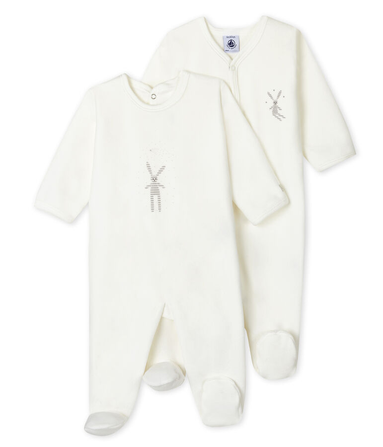 Babies' velour sleepsuit - Set of 2 multicolor