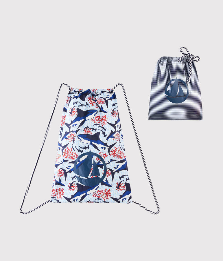 Lightweight backpack for boys white/multicolor