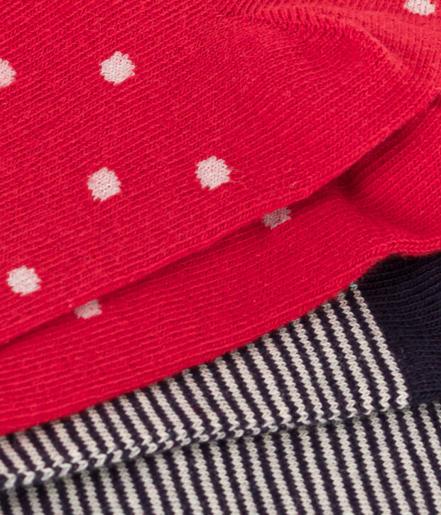 Children's Cotton Jersey Spotted Socks - Pack of 2 multicolor