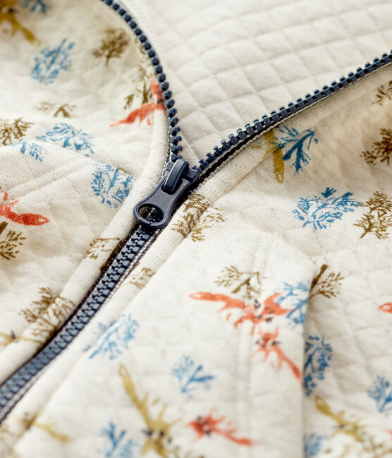 Babies' Quilted Cardigan MONTELIMAR beige/MULTICO white