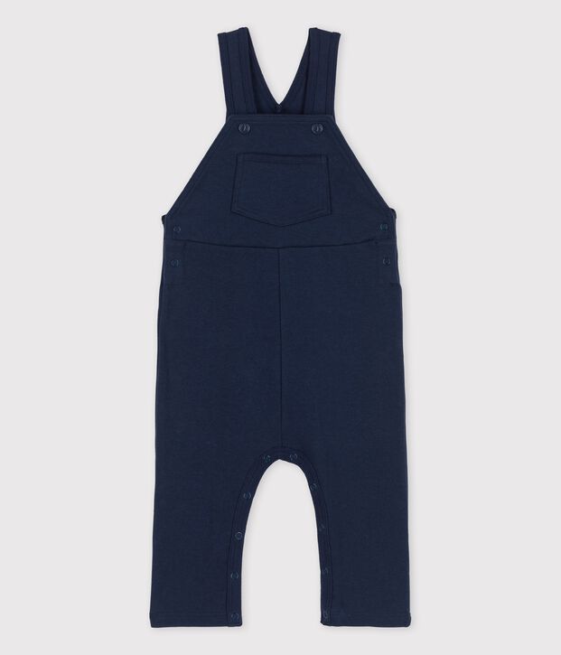Babies' Organic Long Thick Jersey Dungarees SMOKING