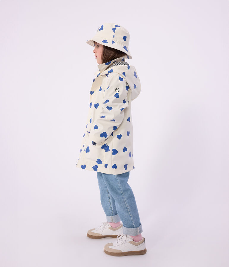 Children's iconic raincoat Ecru/blue