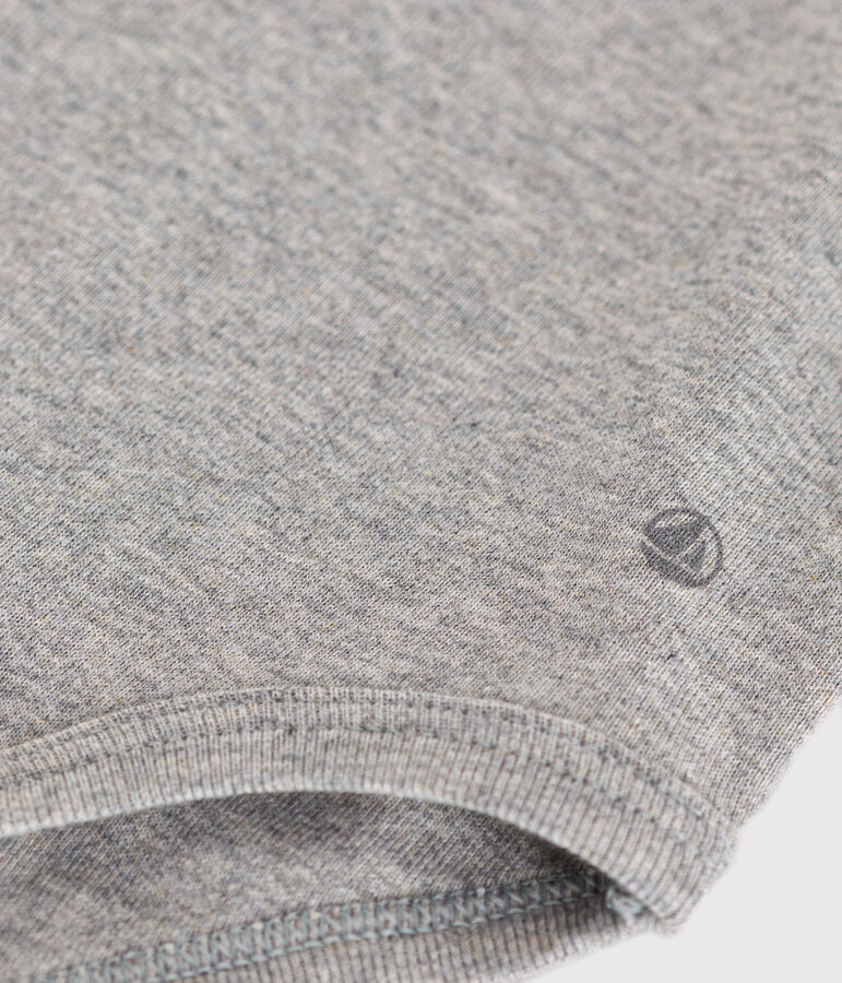 Babies' Short-Sleeved Cotton Bodysuit with Peter Pan Collar grey