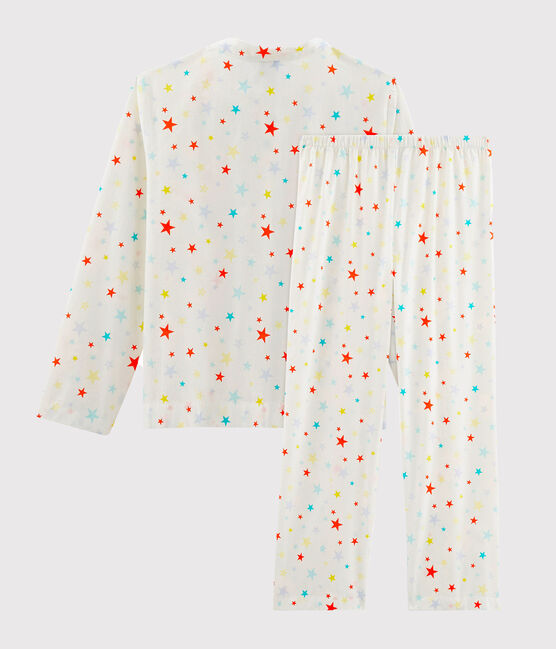 Boys' Twill Pyjamas MARSHMALLOW white/MULTICO white