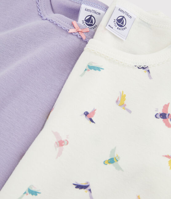 Girls' Bird Print Short-sleeved T-Shirt - 2-Piece Set variante 1