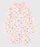 Girl's whimsical print ribbed nightdress FLEUR pink/MULTICO white