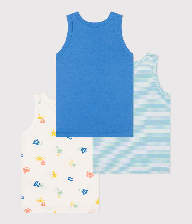 Children's printed cotton tank tops - 3-pack multicolor