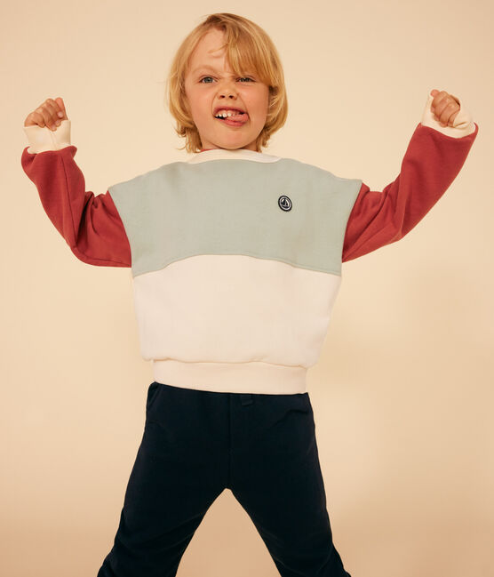 Boys' Colourblock Fleece Sweatshirt AVALANCHE white/MULTICO