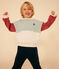 Boys' Colourblock Fleece Sweatshirt AVALANCHE white/MULTICO