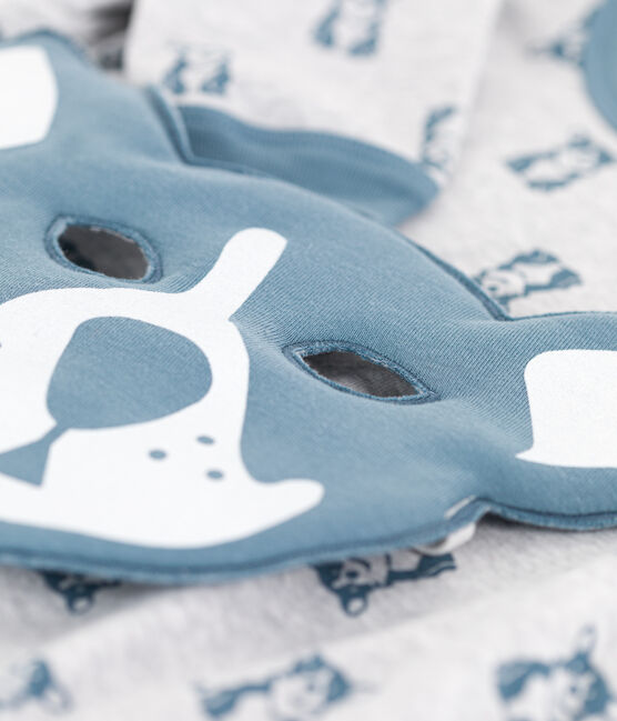 Children's dog pattern cotton pyjamas with mask POUSSIERE grey/ROVER