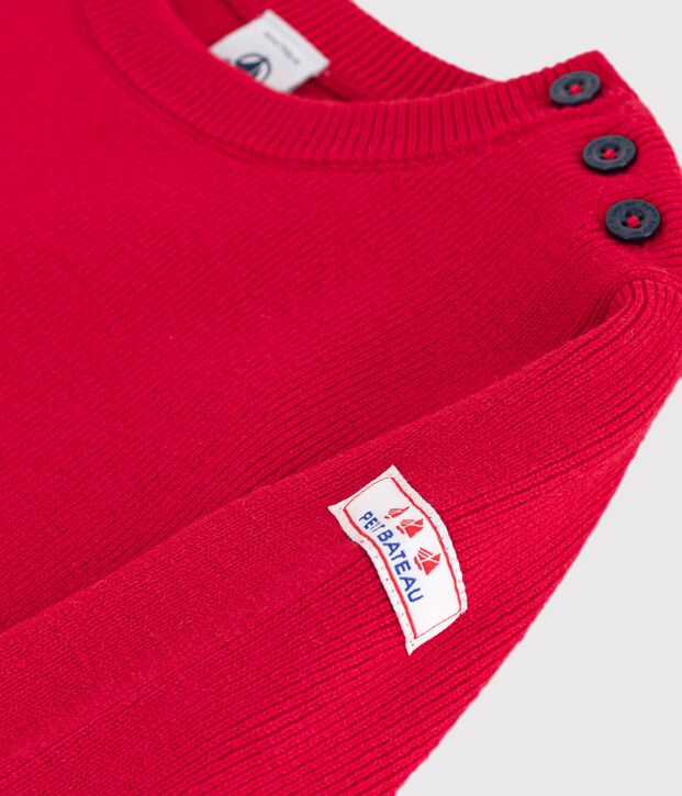 Children's wool and cotton jumper red