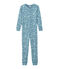 Girls' Long all-in-one in Cotton FONTAINE blue/MARSHMALLOW white