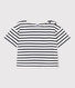 Girls' Stripy Short-Sleeved Cotton T-Shirt