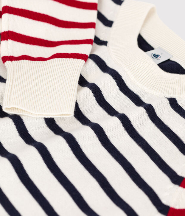 Women's' Cotton/Wool Breton Pullover white/multicolor