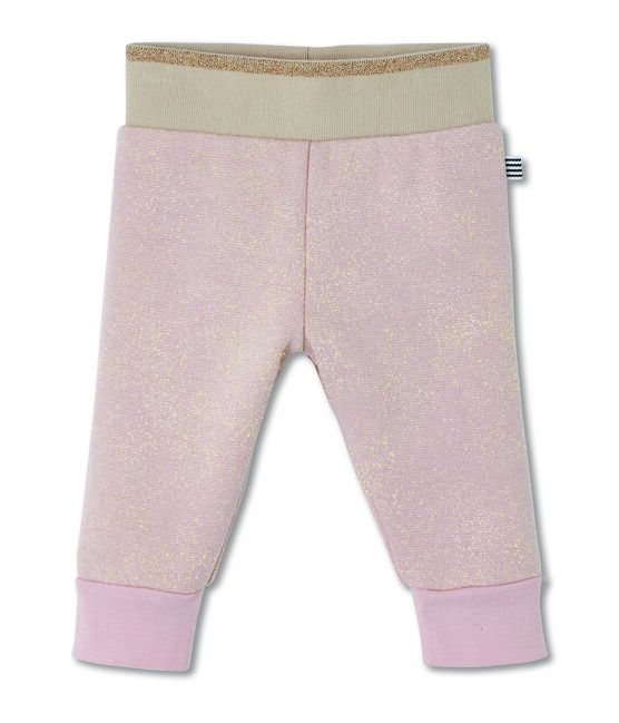 Baby girl's shiny cotton sweatshirt trousers JOLI pink/DORE yellow