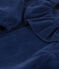 Babies' Super Fine Velour Long-Sleeved Blouse BLEU FONCE