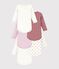 Pack of long-sleeved heart-print cotton bodies for babies multicolor