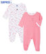 Surprise pack of 2 ribbed baby girl's sleepsuits
