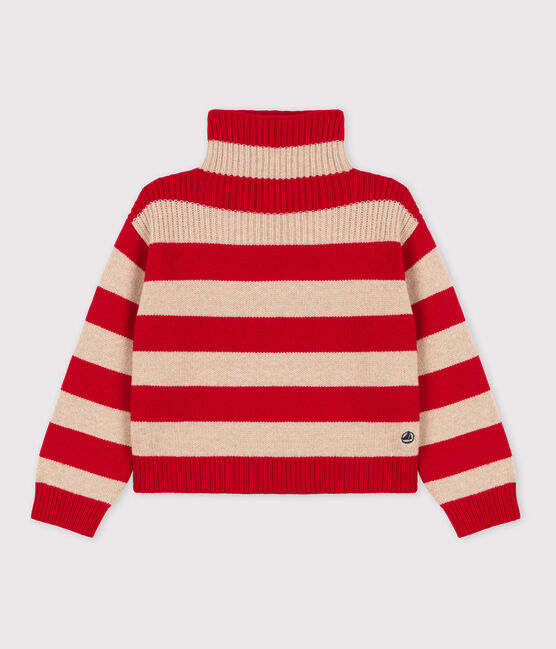 Boys' Stripy Wool/Cotton Pullover TRENCH /STOP
